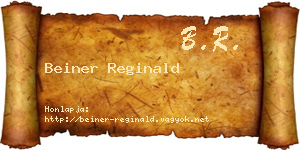 Beiner Reginald névjegykártya